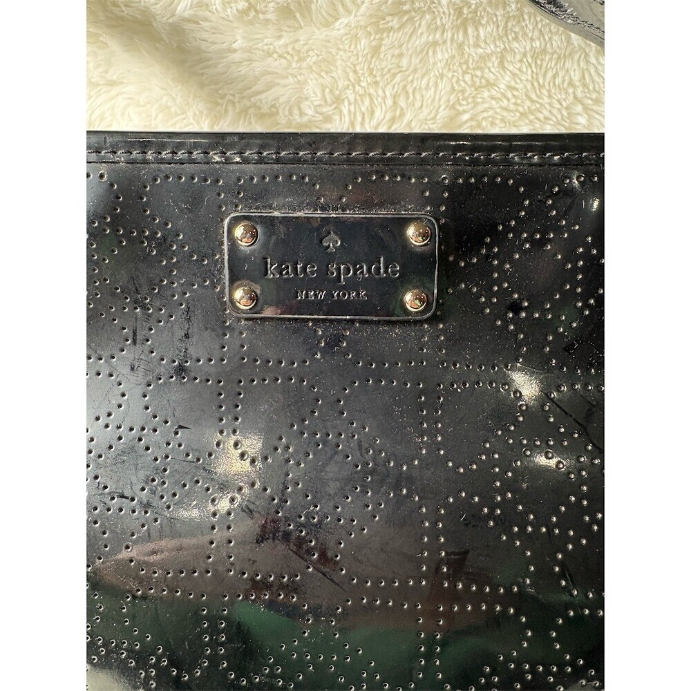 Kate Spade Harmony Metro Tote Womens Large Black Perforated Shoulder Bag - Picture 2 of 13